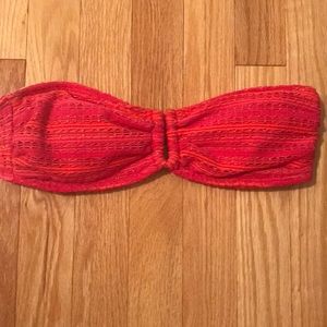 Pink strapless bathing suit top